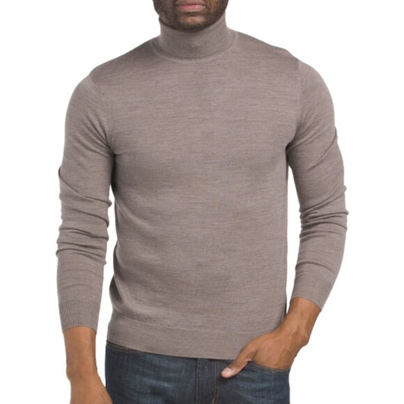 LACHLAN Other - NEW LACHLAN Merino Wool Turtleneck Sweater Grey/brown for men 362tn
